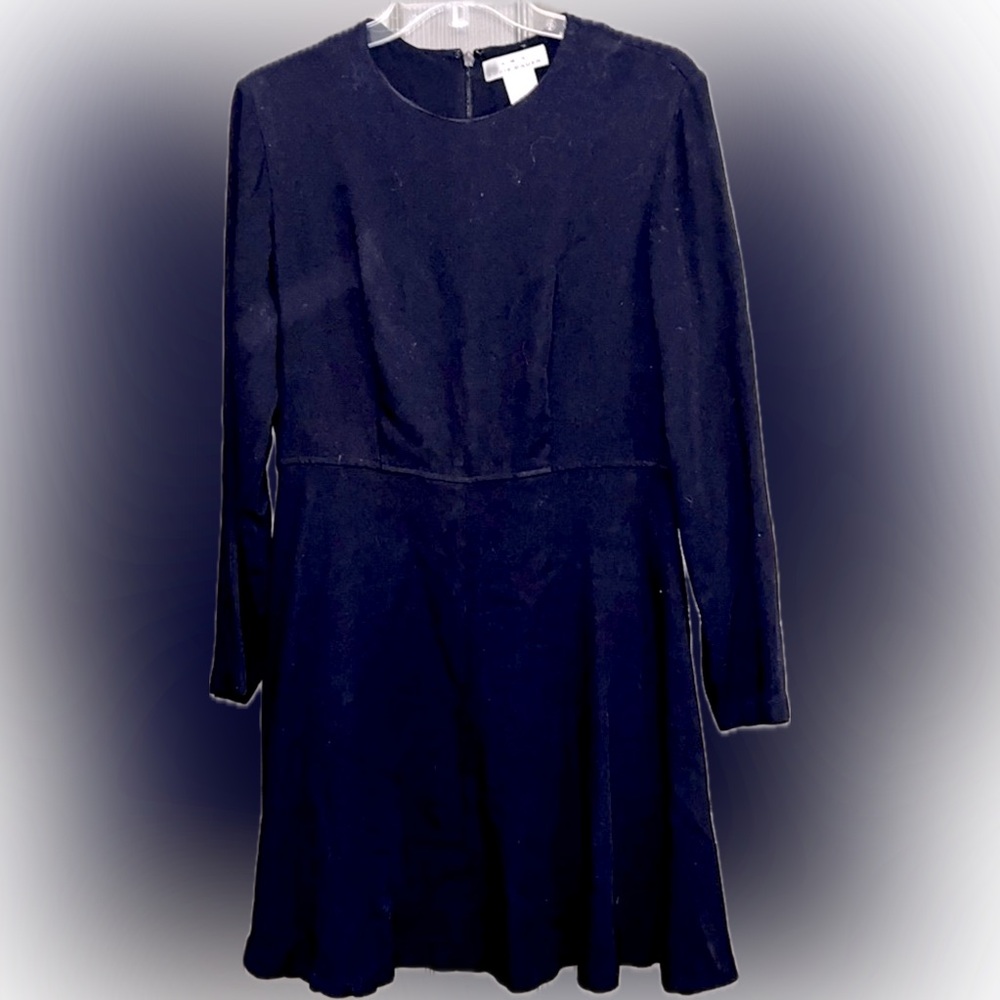 Vintage Eddie Bauer Little Black Dress, Long Sleeves, Zips In Back, Size 12, EUC